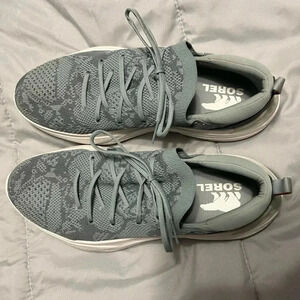 Sorel Explorer Blitz Stride Lace Tennis Shoes Size 9.5 Crushed Blue, Cinder Grey